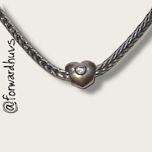 Retired Pandora “Puffy Heart with Cubic Zirconia” Charm – Marked ALE 925